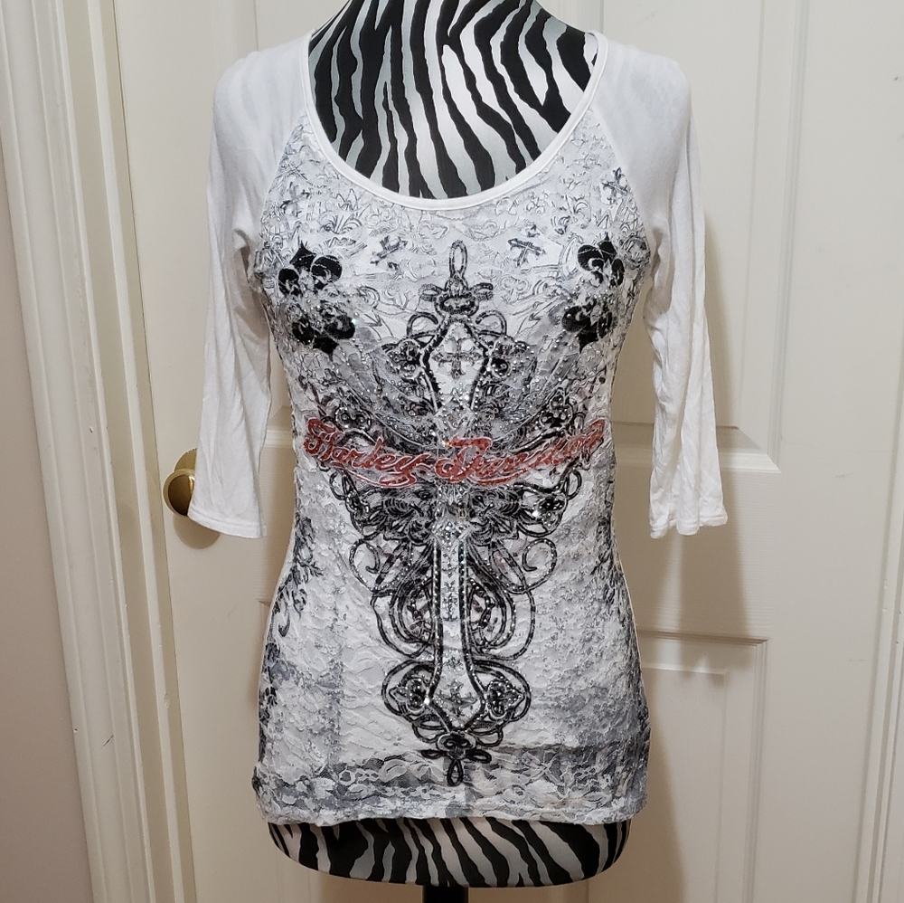 Women's Harley Davidson 3/4 sleeve shirt